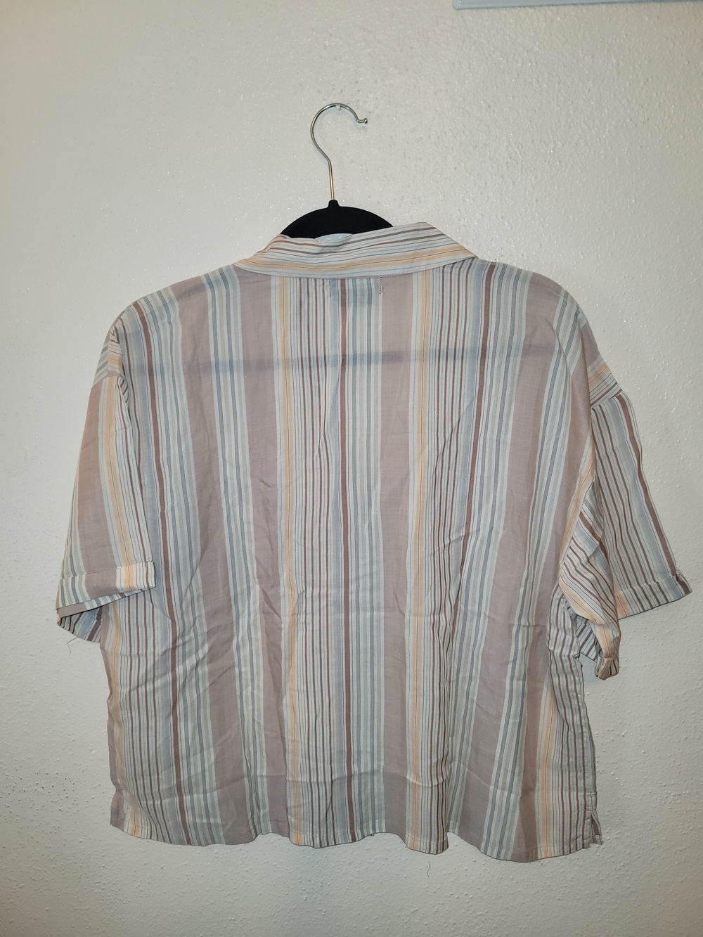 NWT prAna Iguala Top  Womans Clay Stripe Button Front Camp Shirt Size Large - Picture 7 of 8